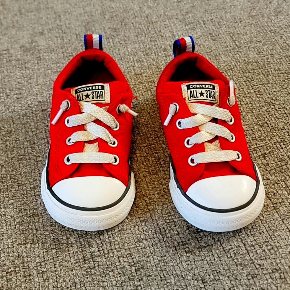 Red toddler converse all star size 7
